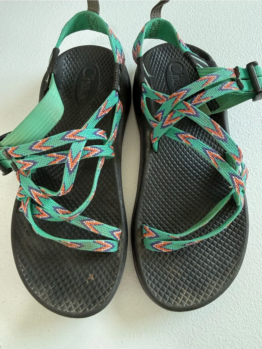 Chacos Kids Youth Z/Cloud Sandals Turquoise Multi Aztec Strap Size 4